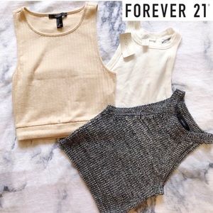 Set of Three Forever 21 Crop Tops Size Small